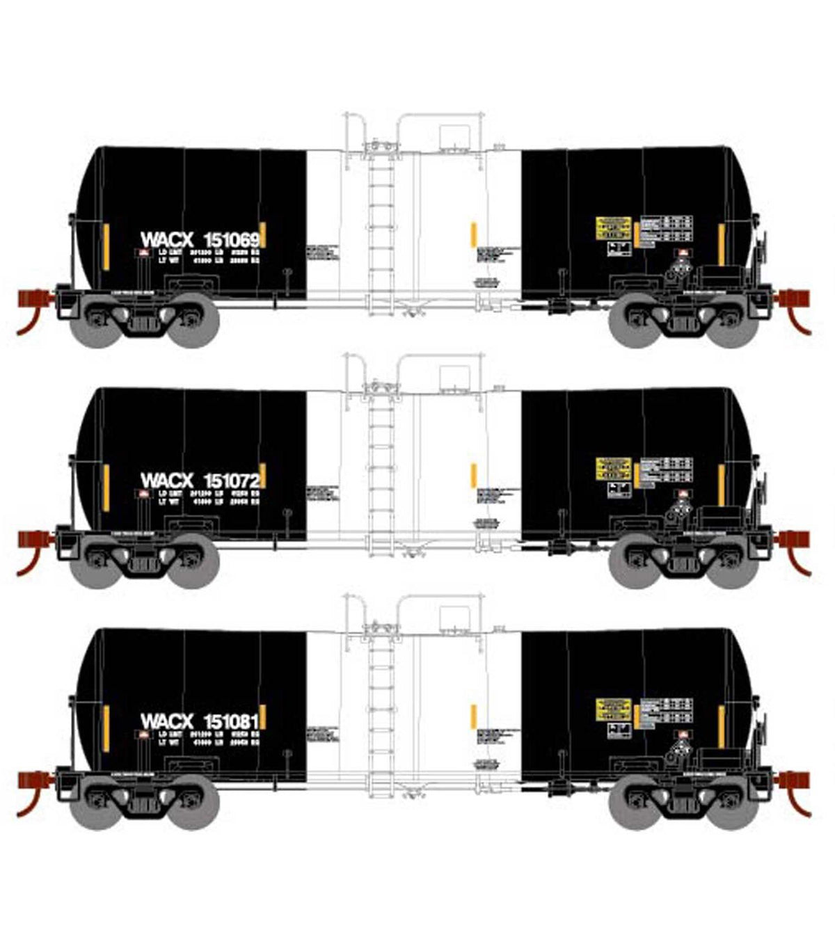 Athearn 16366 HO Scale 16k Clay Slurry Tank Car PCS WACX