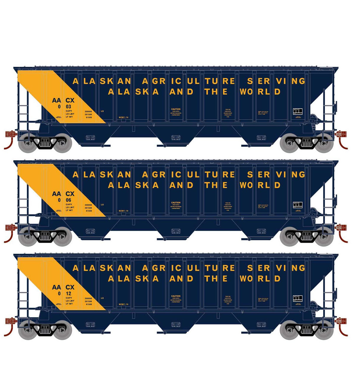Athearn 18777 HO Scale PS 4740 Covered Hopper Alaska Railroad