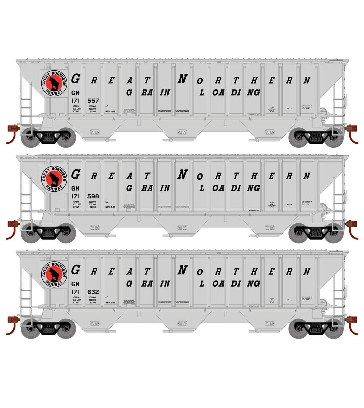 Athearn 18783 HO Scale PS 4740 Covered Hopper Great Northern GN