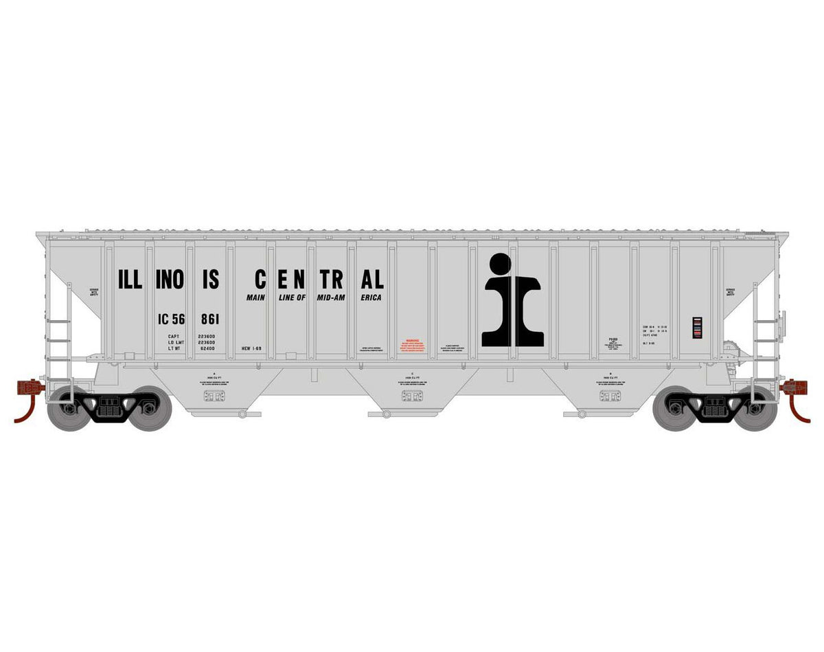 Athearn 18785 HO Scale PS 4740 Covered Hopper Illinois Central IC 56861