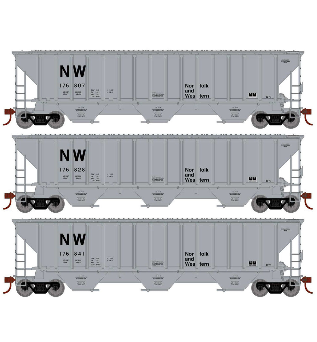 Athearn 18792 HO Scale PS 4740 Covered Hopper Norfolk Western NW