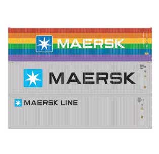 Athearn 27050 HO Scale 40' High Cube Container (Rainbow) Maersk