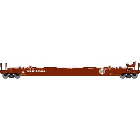 Athearn 7428 HO Scale 48' Husky Stack Well Car BNSF 203001