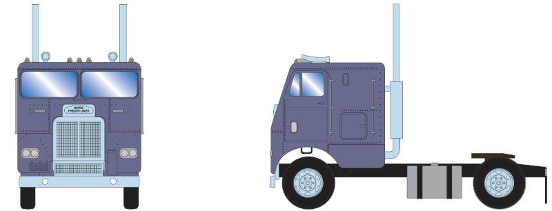 Athearn 91123 HO Scale Freightliner 3 Axle Semi Tractor Cab Metallic Purple