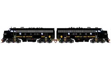 Athearn Genesis G19367 HO Scale F7A/F7B Norfolk and Western NW 3697/3717