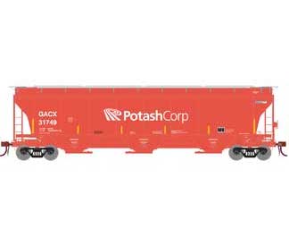 Athearn Genesis G89947 HO Scale Trinity 3 Bay Covered Hopper Potash Corp GACX 31749