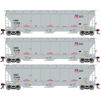 Athearn Genesis G89968 HO Scale Trinity 3 Bay Covered Hopper Union Pacific CMO