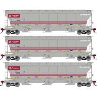 Athearn Genesis G89972 HO Scale Trinity 3 Bay Covered Hopper Ferromex FXE