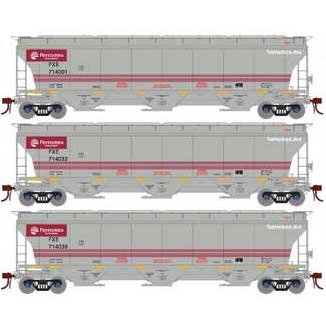 Athearn Genesis G89973 HO Scale Trinity 3 Bay Covered Hopper Ferromex FXE