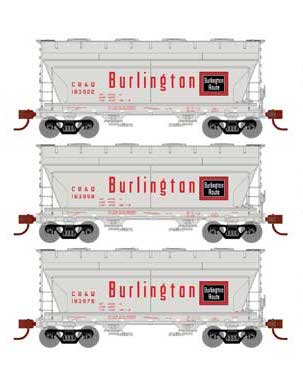 Athearn HO Scale 93453 ACF 2970 2 Bay Covered Hopper Burlington CB&Q