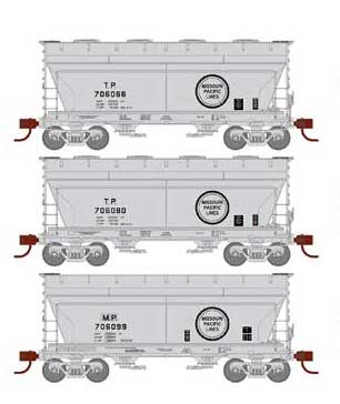 Athearn HO Scale 93459 ACF 2970 2 Bay Covered Hopper Missouri Pacific MP / TP