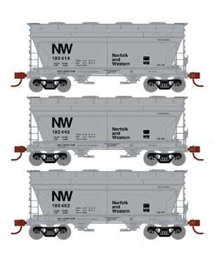 Athearn HO Scale 93462 ACF 2970 2 Bay Covered Hopper Norfolk & Western NW