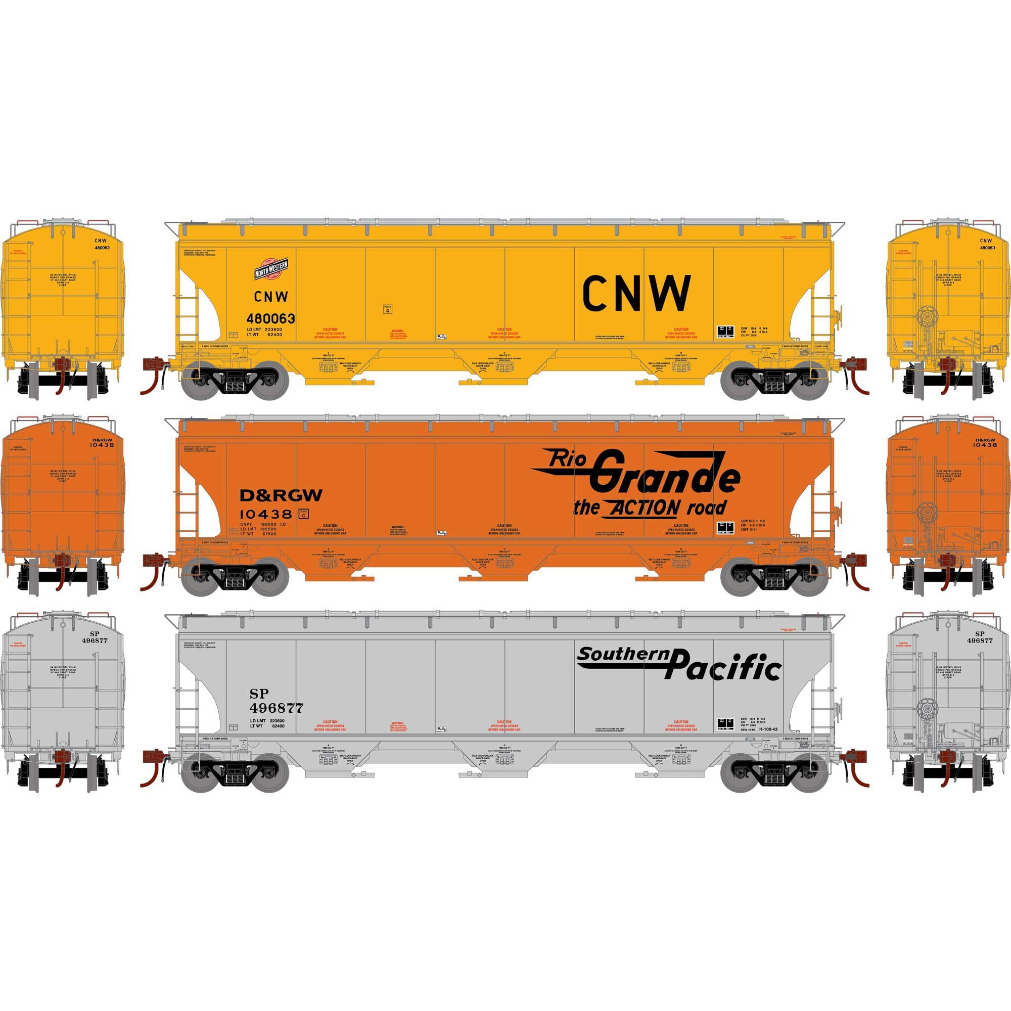 HO GEN Trinity 5161 Covered Hopper UP Fallen Flags Legendary Liveries CNW DRGW SP (ATHG-1062)