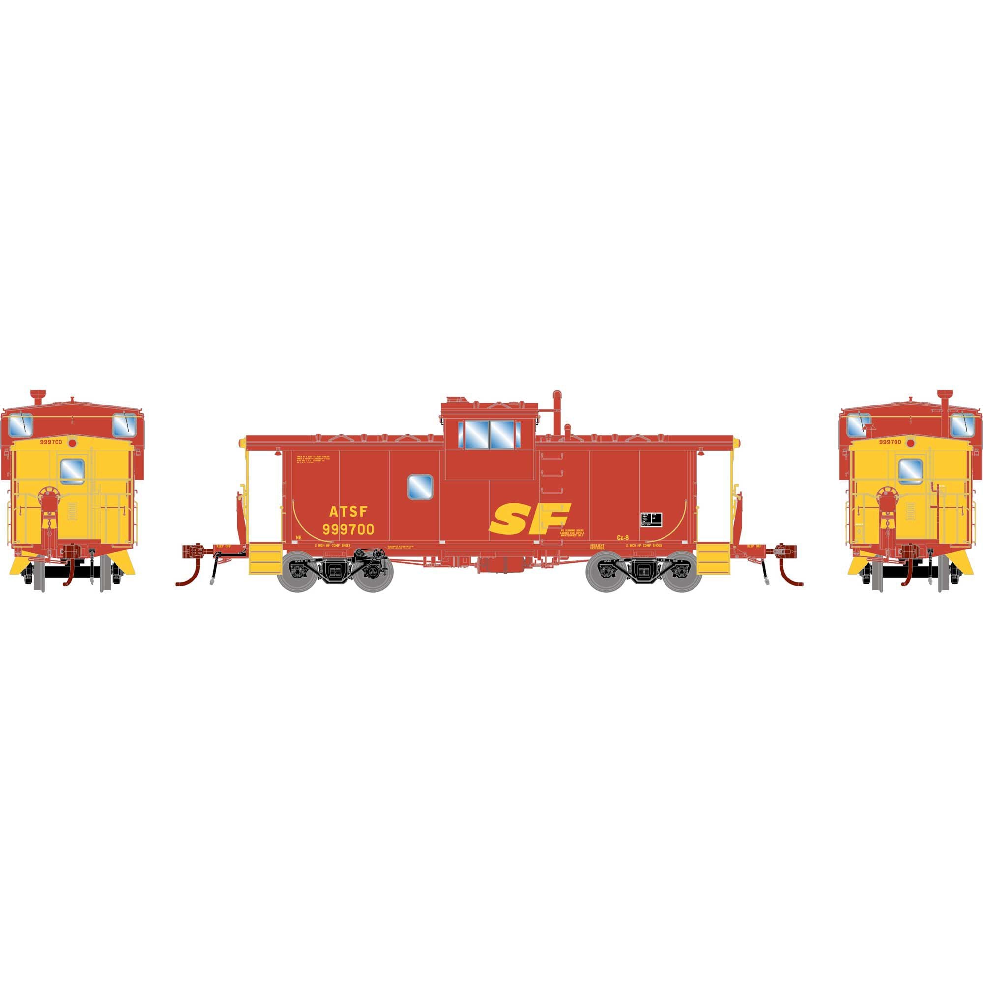 HO CE-8 ICC Caboose with Lights, SF/Kodachrome (ATHG78576)