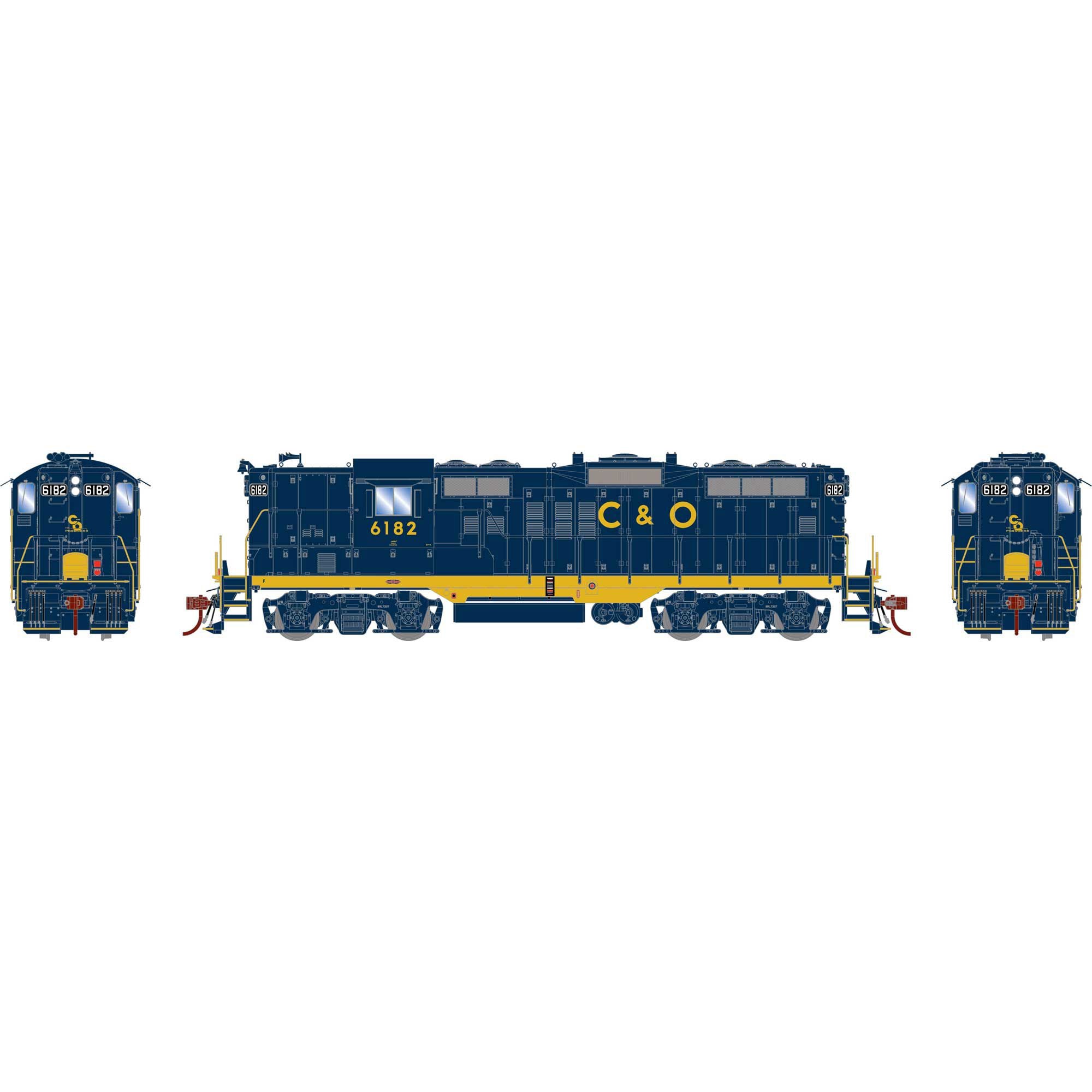 HO GP9 Locomotive with DCC & Sound, C&O #6182 (ATHG82370)