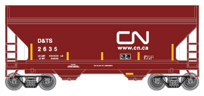 Atlas 39281 N Scale ACF 2 Bay Centerflow Covered Hopper CN DT&S 2610