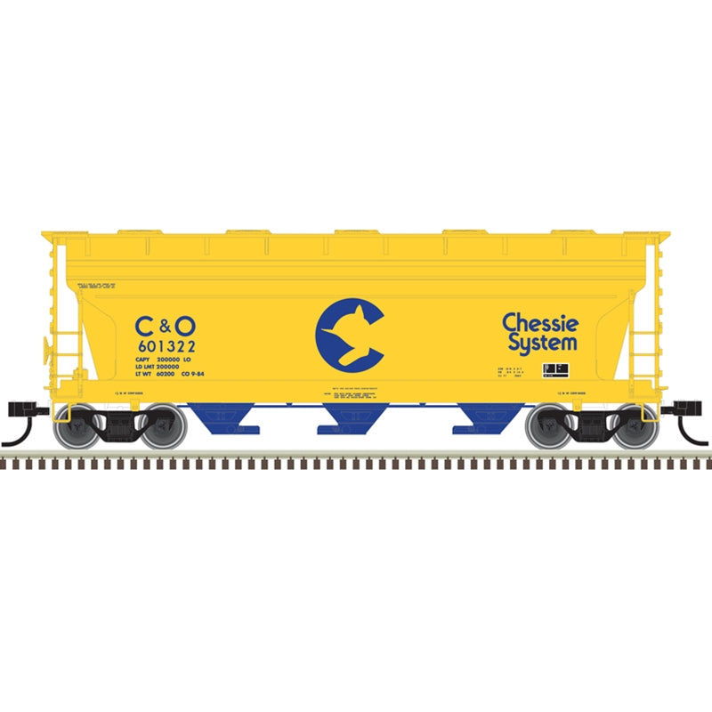 Atlas Trainman 20006504 HO Scale ACF 3560 Covered Hopper Chessie System C&O 601322