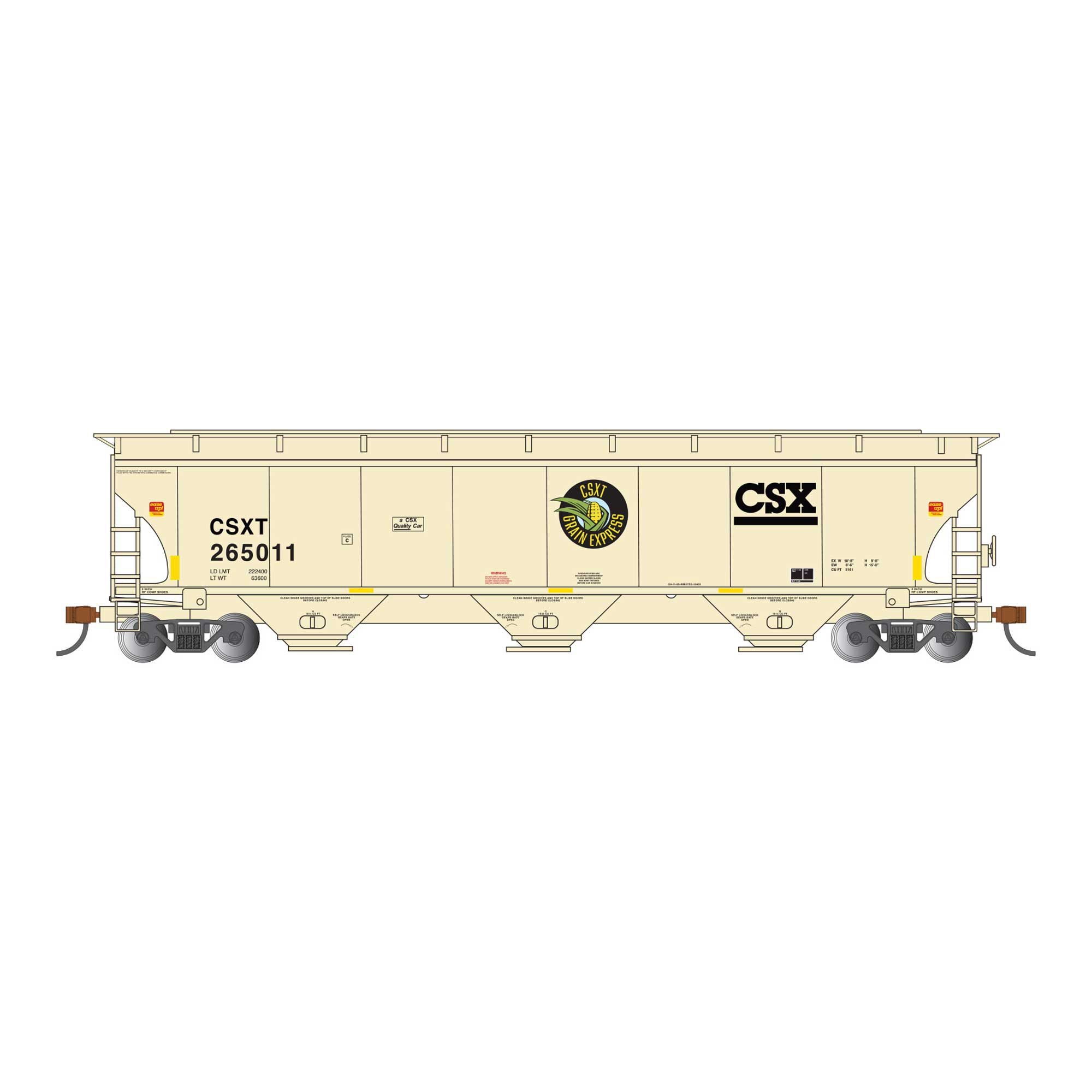 HO Trinity 5161 3-Bay Covered Hopper CSX #265044 (BAC70631)