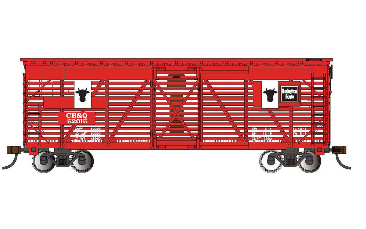 Bachmann 19710 HO Scale 40' Animated Stock Car Chicago NorthWestern CNW 52025 with Cattle