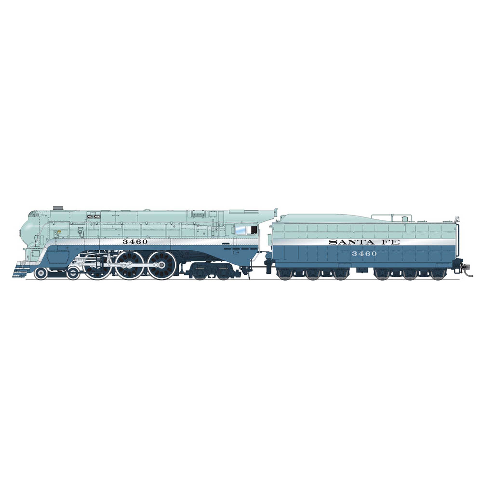 HO ATSF Blue Goose Locomotive #3460 As Delivered (BLI7391)
