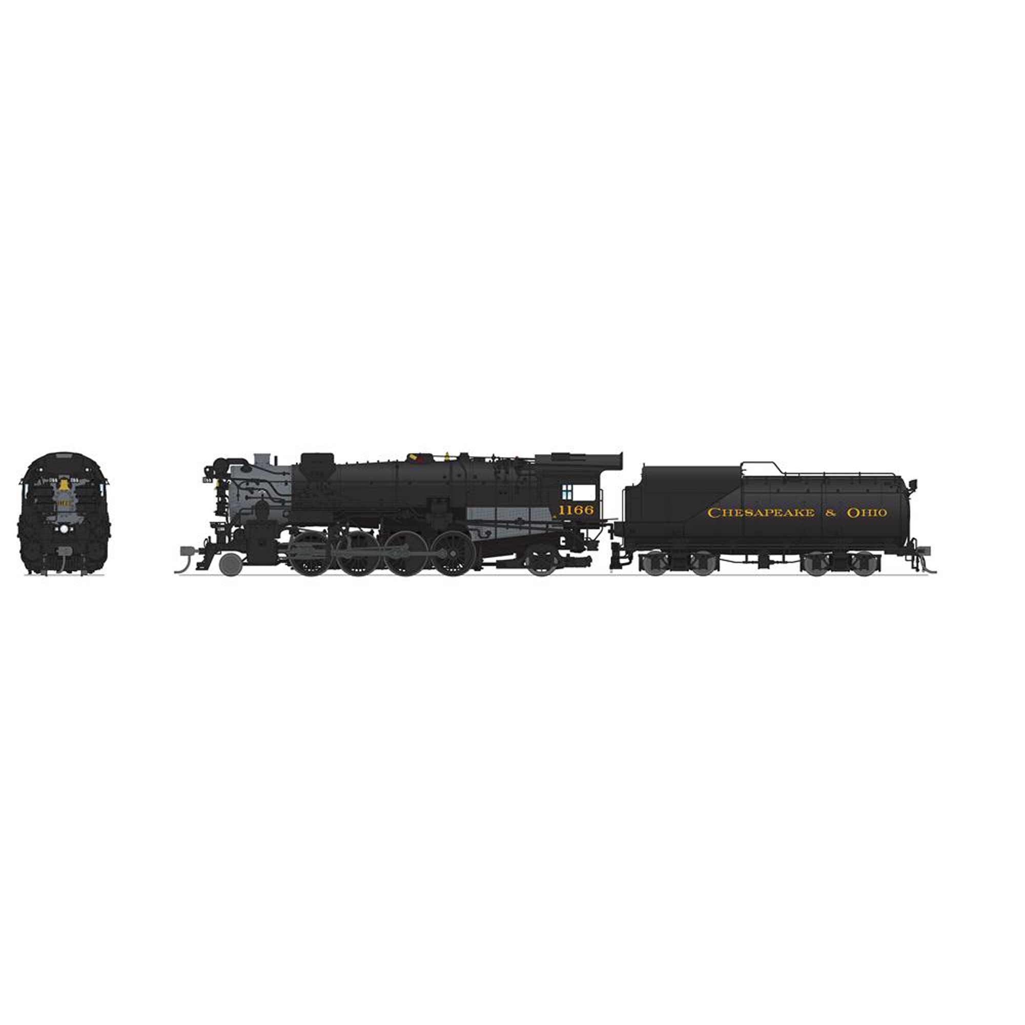 HO K-2 Mikado 12-VC Tender Paragon 4 Model 1166 C&O (BLI7596)