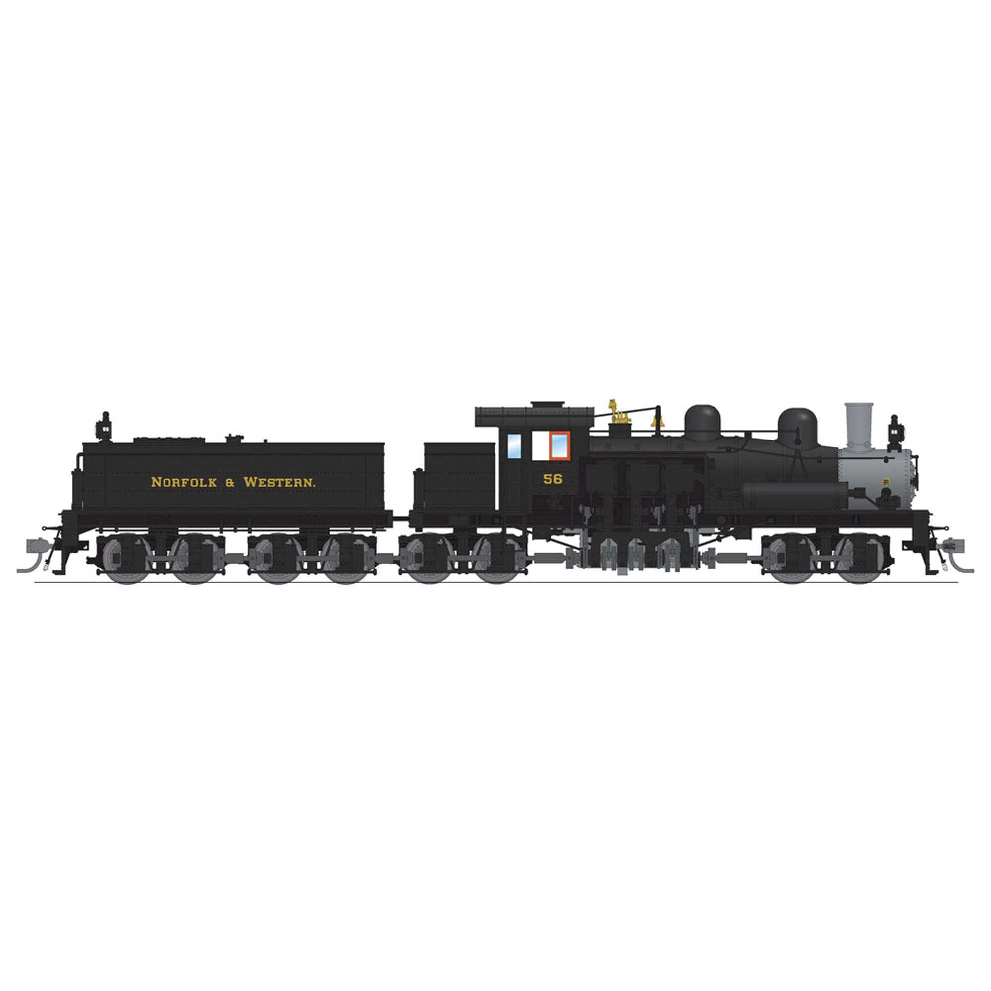 HO Class D 4 Truck Shay Locomotive N&W 156 with Paragon 4 (BLI7817)