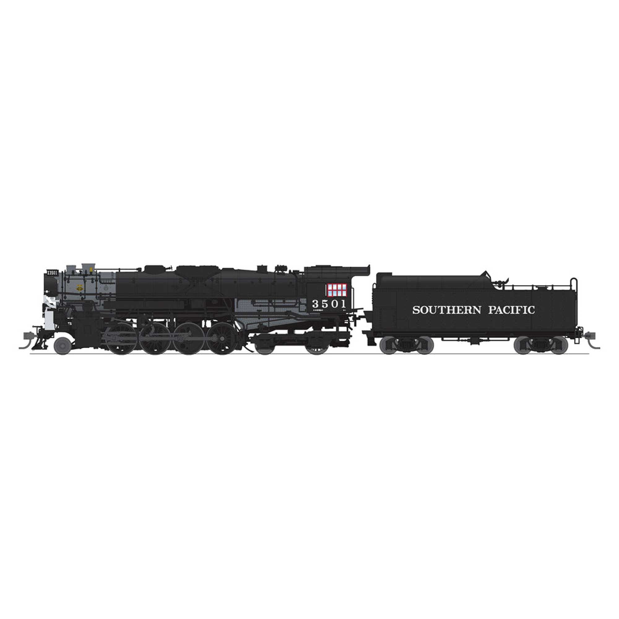 HO Southern Pacific 2-8-4 Berkshire T1a Locomotive with Sound and DCC SP #3501 (BLI7900)