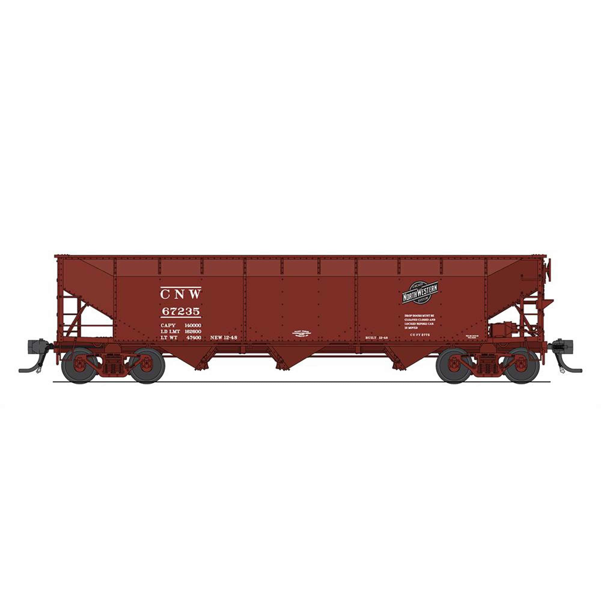 HO AAR 70-ton Triple Hopper CNW #67725 Plastic Model (BLI8107)