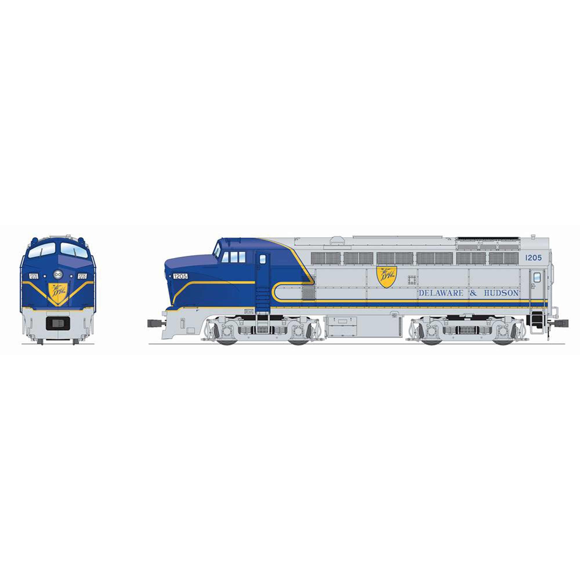 HO RF-16 Sharknose Locomotive A D&H 1216 Blue Warbonnet (BLI8293)
