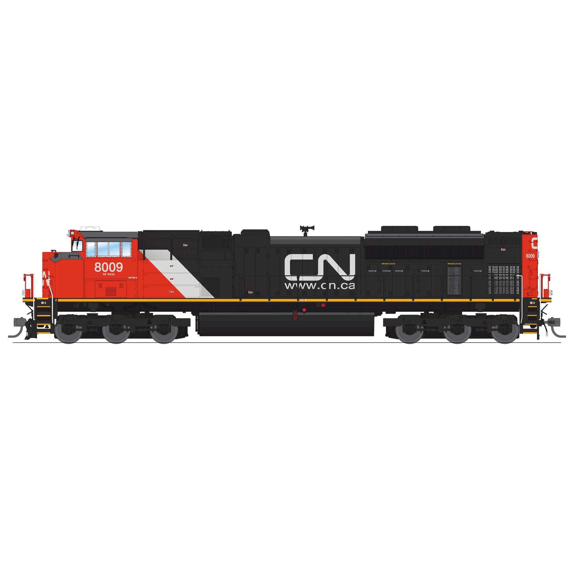 HO EMD SD70M-2 Locomotive CN 8009 Website Scheme (BLI8704)