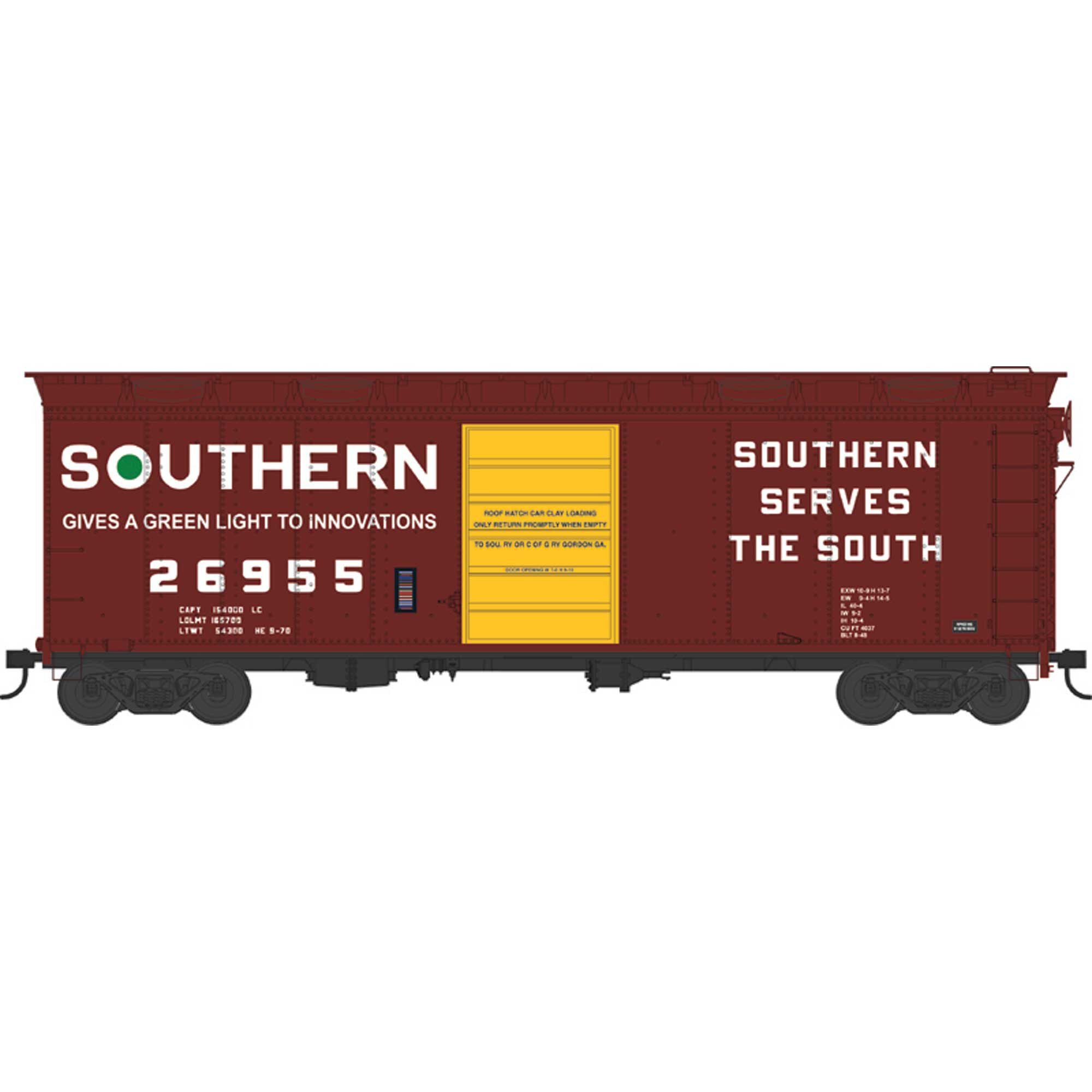 HO 40ft Boxcar SOU with Hatches (BOW43176)