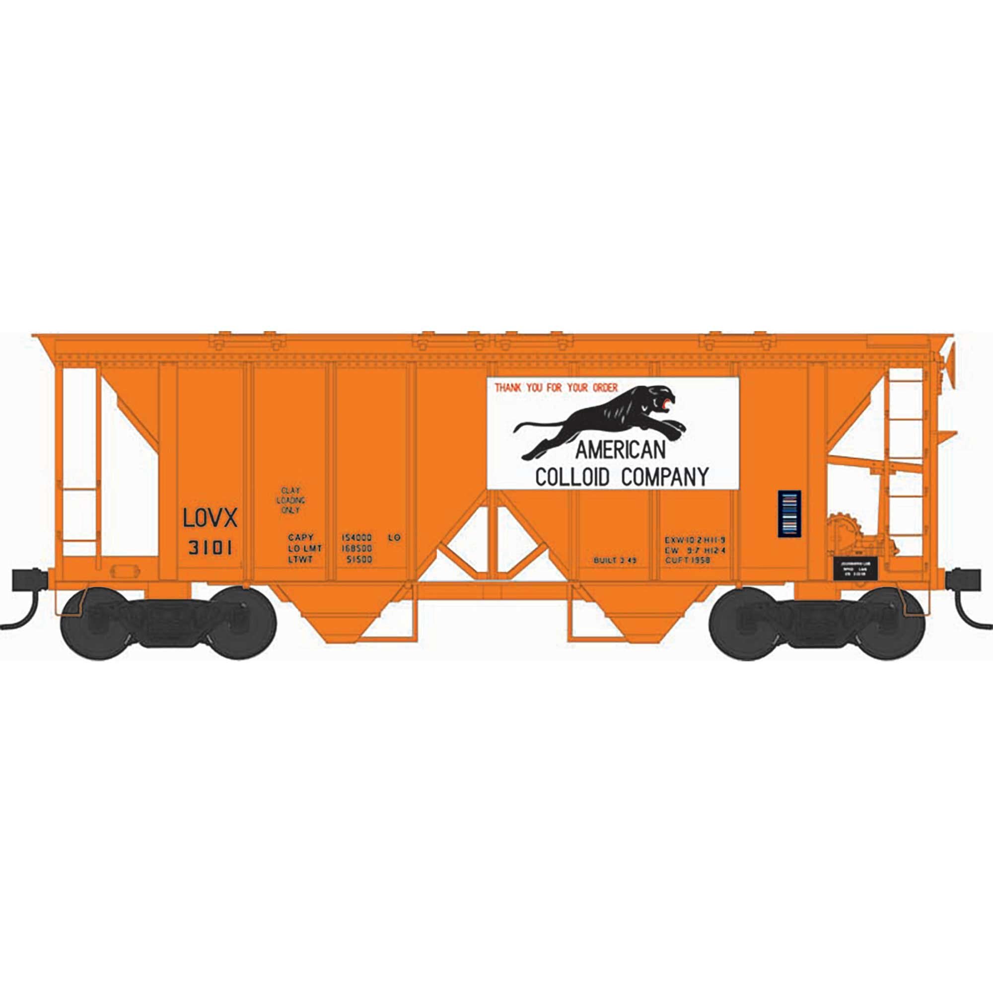 HO H34 Covered Hopper COLLD #3103 (BOW43242)