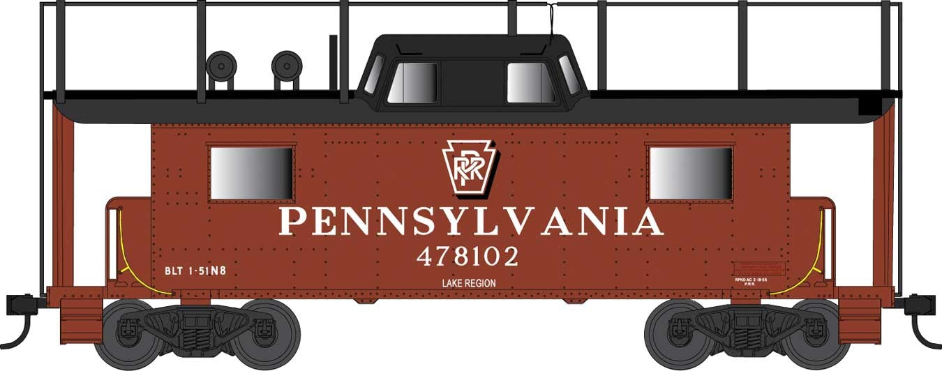 Bowser 42518 HO Scale PRR N8 Caboose Cabin Pennsylvania Lake Region PRR 478102 - Trainphone