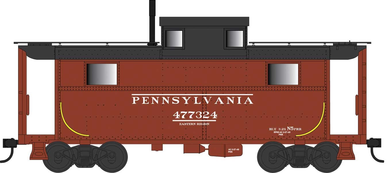 Bowser 42555 HO Scale PRR N5 Caboose Cabin Pennsylvania "Early" PRR 477324