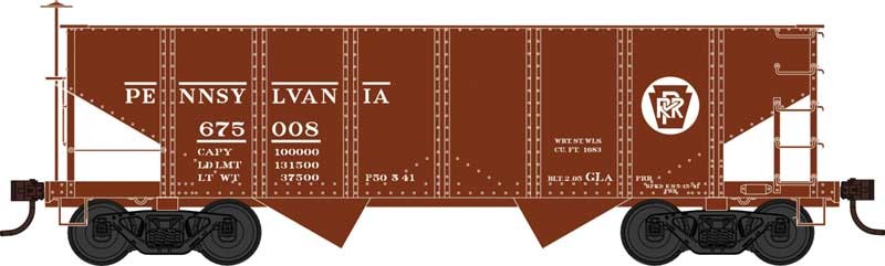 Bowser 42637 HO Scale 2 Bay GLa Hopper Pennsylvania Circle Keystone PRR 675166
