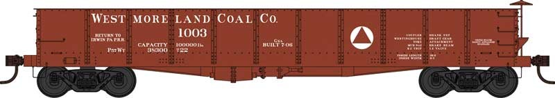 Bowser 42693 HO Scale GS 40' Gondola Westmoreland Coal Co 1034