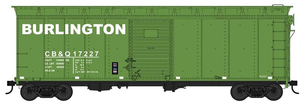 Bowser 42702 HO Scale 40' Boxcar Burlington CB&Q 17300