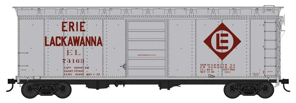 Bowser 42713 HO Scale 40' Boxcar Erie Lackawanna "Early Merger" EL 74222