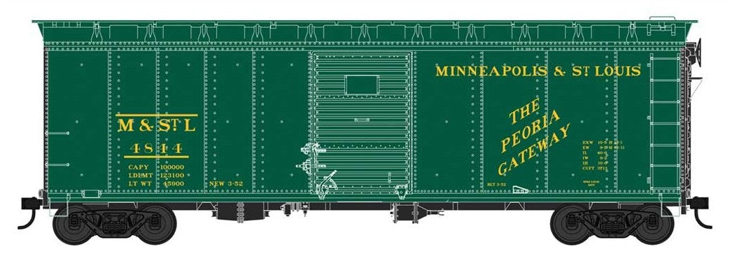 Bowser 42726 HO Scale 40' Boxcar Minneapolis & St. Louis M&StL 4906