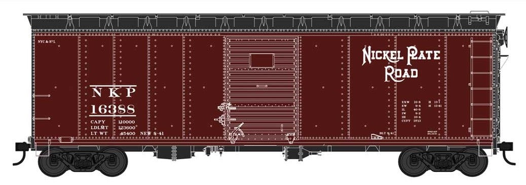 Bowser 42727 HO Scale 40' Boxcar Nickel Plate Road NKP 16388
