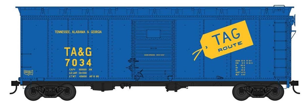 Bowser 42738 HO Scale 40' Boxcar Tennessee Alabama & Georgia TAG 7037