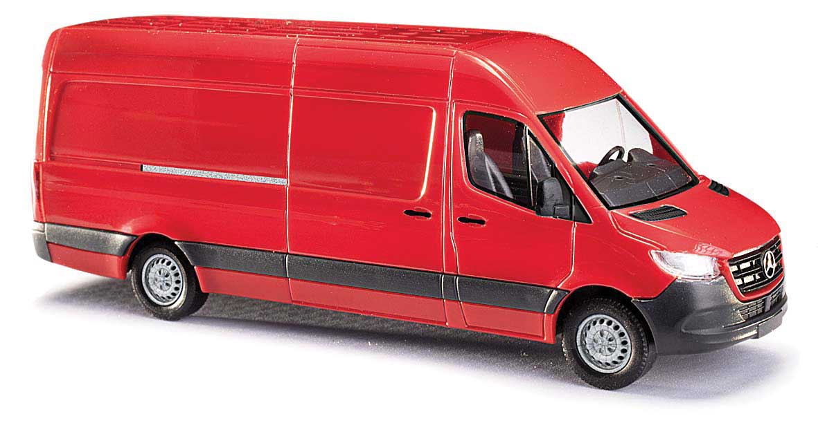 Busch 52601 HO Scale Red Mercedes-Benz Sprinter High Roof Cargo Van