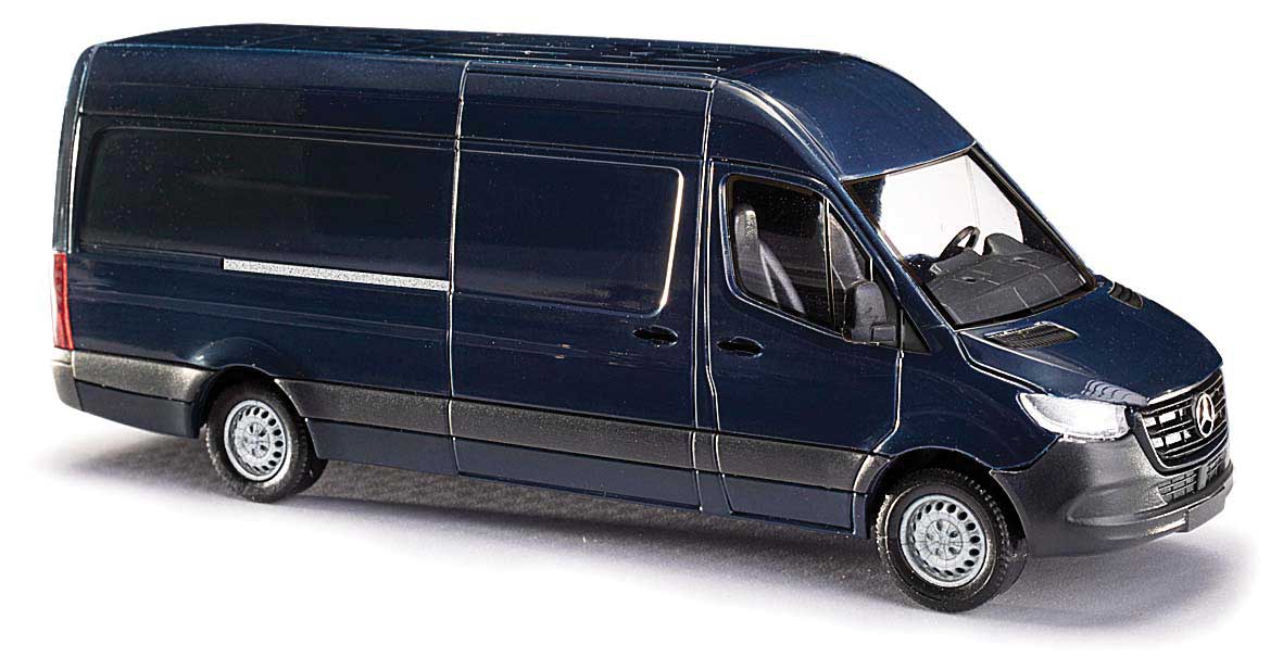 Busch 52602 HO Scale Blue Mercedes-Benz Sprinter High Roof Cargo Van