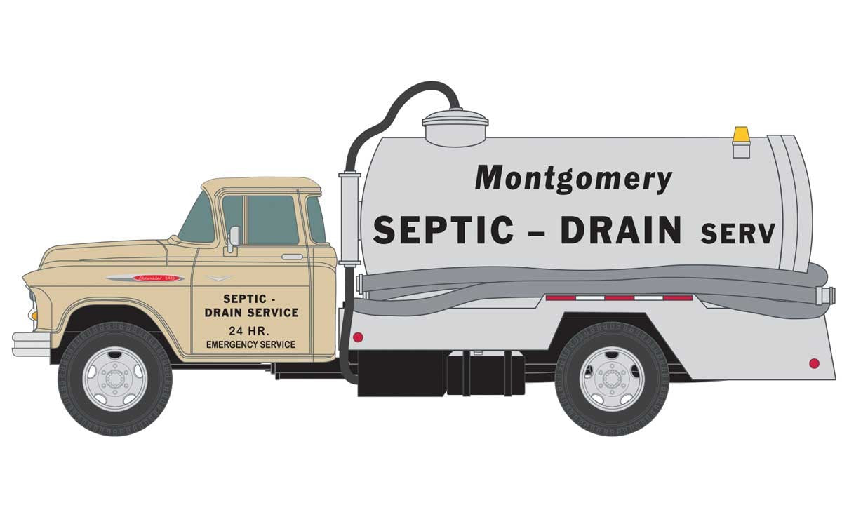 Classic Metal Works 30604 HO Scale 1957 Chevrolet Septic Tank Truck Montgomery