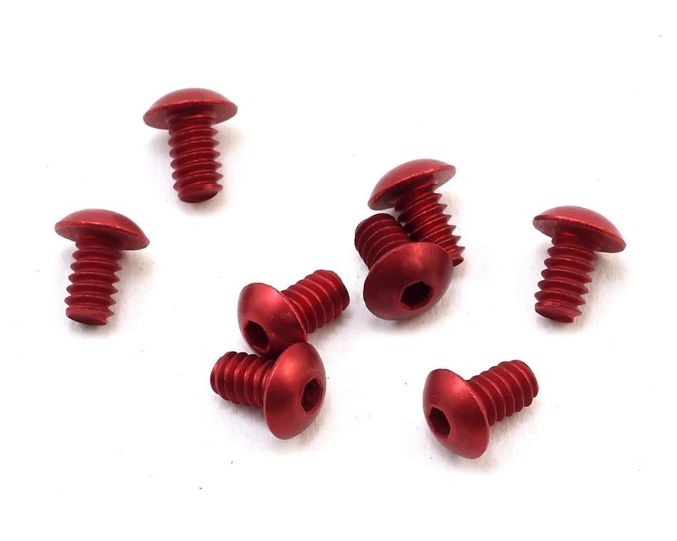 CRC 14332 Red Anodized Aluminum Button Head 3 /16x4-40 Screw 8 Pack