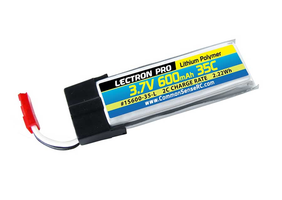 Lectron Pro 3.7V 600mAh 35C Lipo Battery with JST Connector for the Blade 120 SR and 180 QX 1S600-35-L (1S600-35-L)