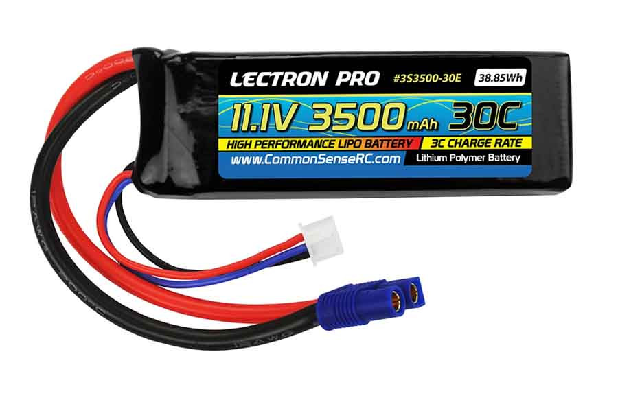 Lectron Pro 11.1V 3500mAh 30C Lipo Battery with EC3 Connector for the Blade 350 QX QX2 QX3 & Parkzone Planes 3S3500-30E (3S3500-30E)