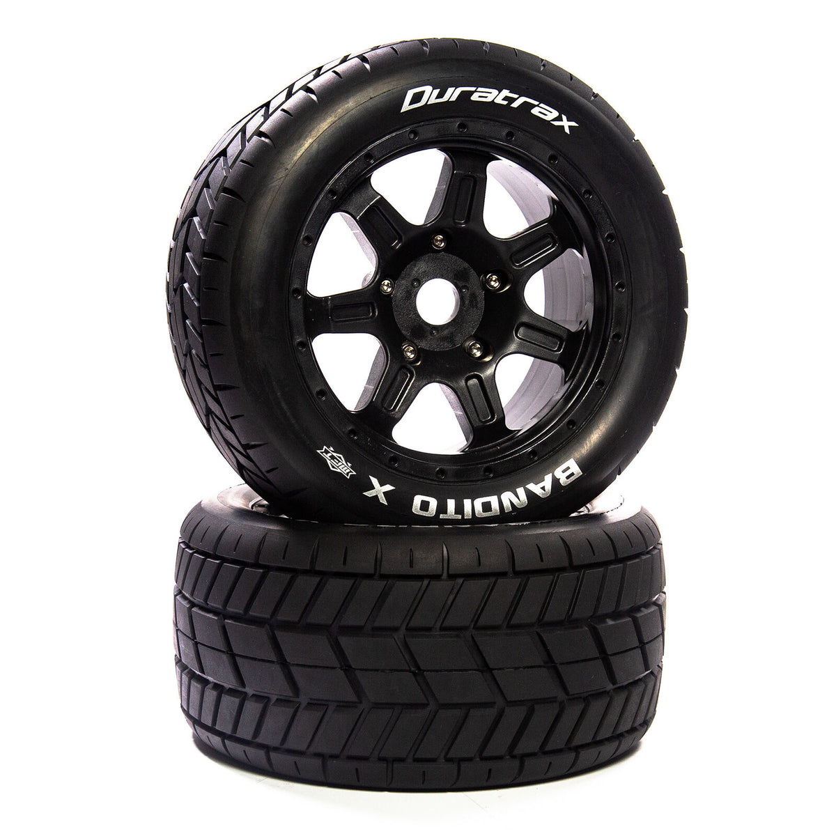 Duratrax C5585 Bandito Tires Mounted on Black 24mm Hex Wheels for Kraton 8S