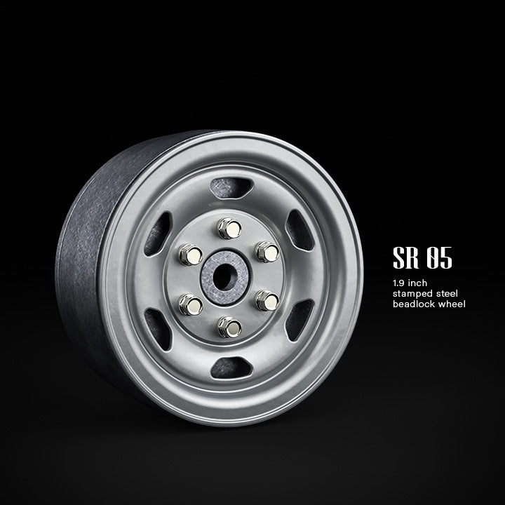 Gmade 70502 1.9" SR04 1/10 Crawler Beadlock Wheels Semi Gloss Silver