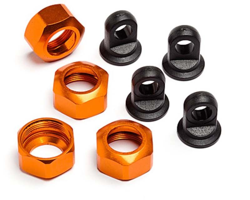 HPI 101752 Shock Caps Orange Trophy Flux Series (4) (101752)